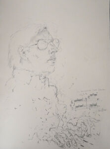 Joachim Lautenschläger -Der Komponist Joachim Gruner, 1986, Zeichnung