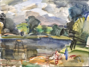 Kalrheinz Wenzel - Badende in bewegter Seelandschaft, 2000