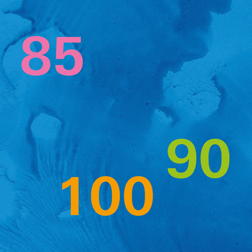Grafik zur Ausstellung 85 90 100