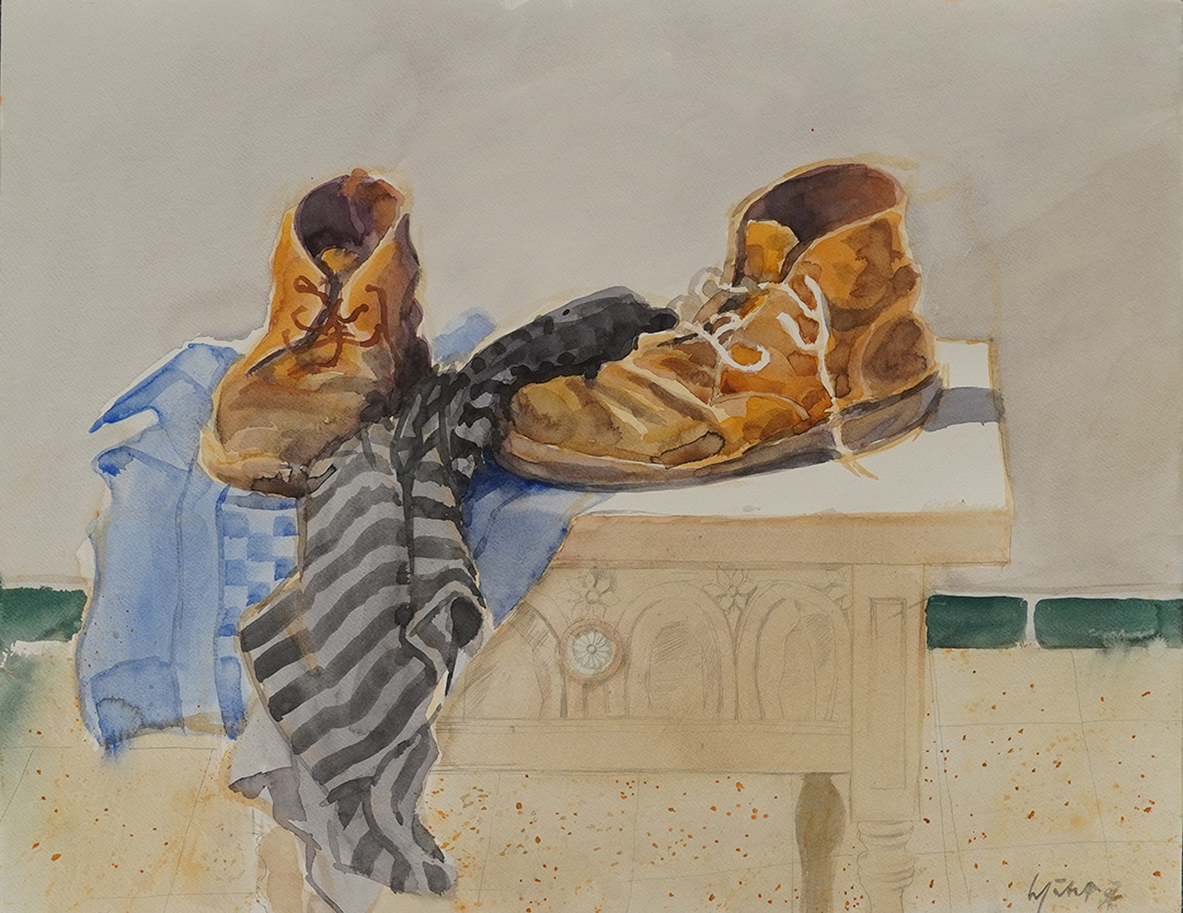 Wolfram Schubert_Spanien_Meine Schuhe, 1997, Aquarell