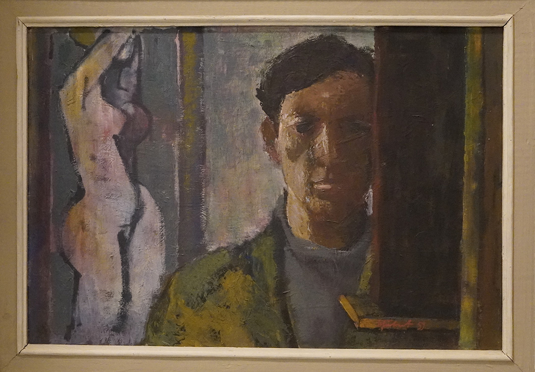 Wolfram Schubert_Selbstbildnis mit Akt, 1959, Öl